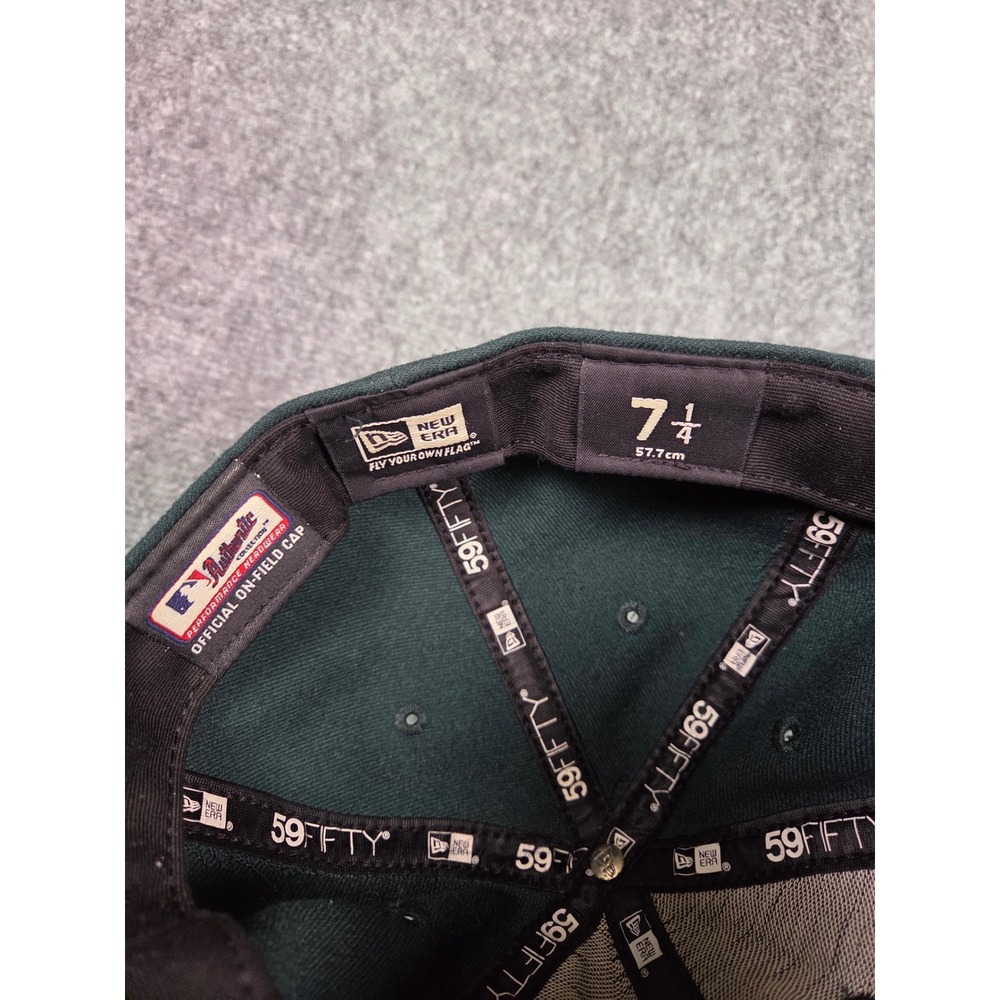Oakland Athletics Hat Mens 7 1/4 New Era 59FIFTY Green MLB Fitted Cap - Picture 5 of 6